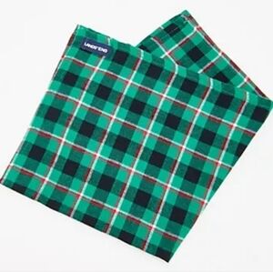 Lands' End NWT Vibrant Green Checkered Pet Bandana, Medium